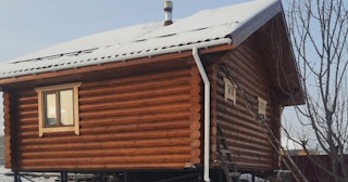 Баня из оцилиндрованного бревна под ключ в Нижнекамске - от 136123 рублей